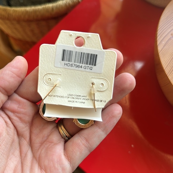 Mia Collection Costume Gold Turquoise Dangle Earrings - Picture 3 of 3